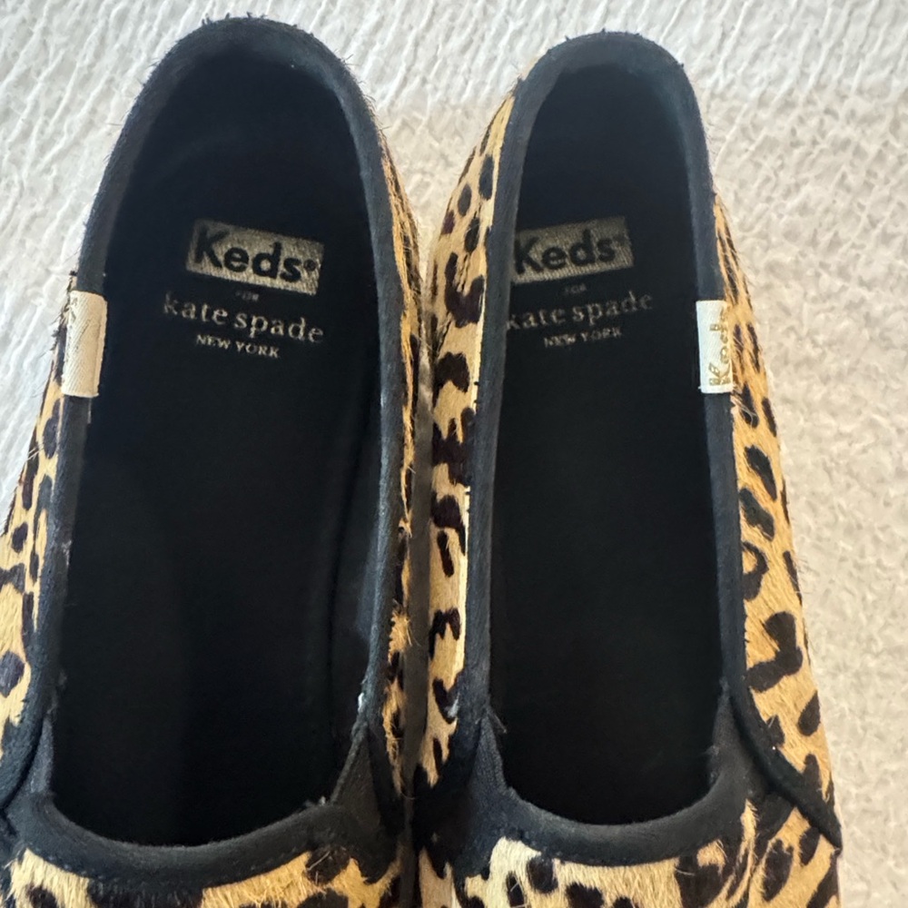 kate spade Leopard Print Slip-On Sneakers in Tan and Black - Picture 2 of 4